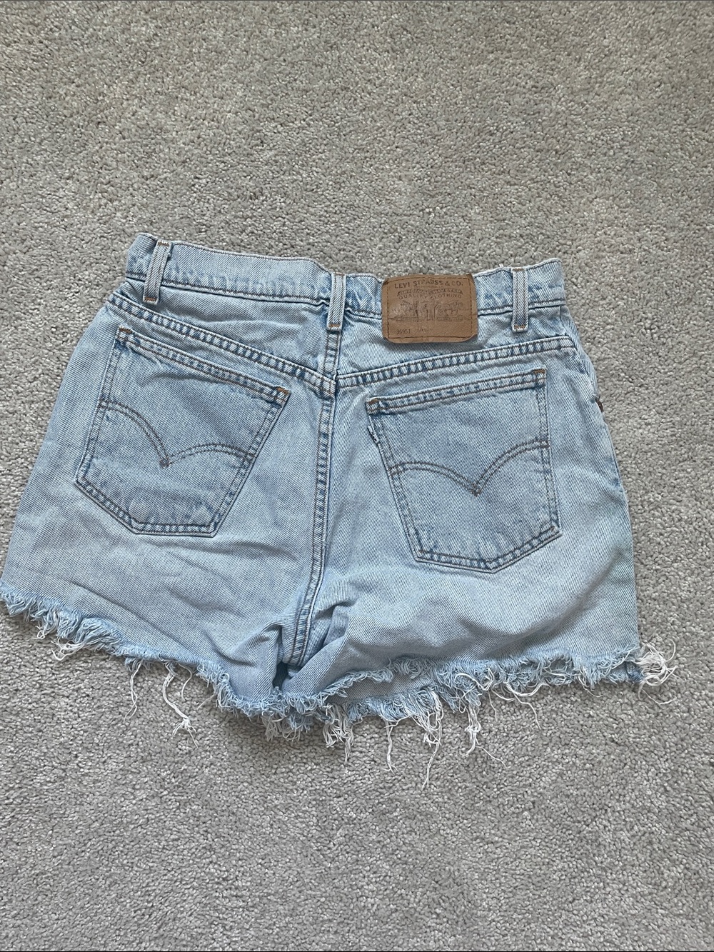 Levi's Vintage Light Wash Frayed Hem Denim Shorts